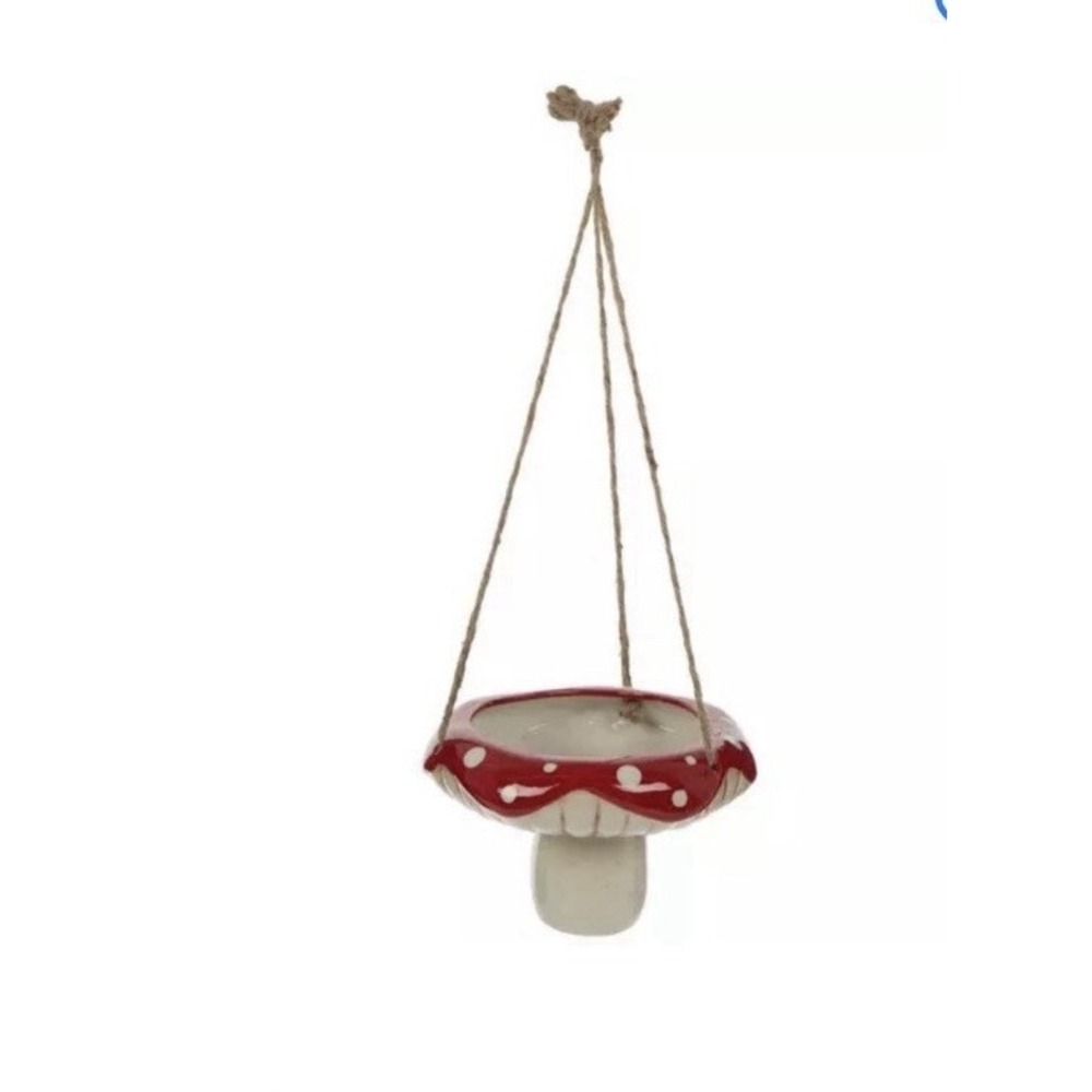Unique Ceramic Mushroom Hanging Planter Hanging Pot for Indoor Outdoor Plant
